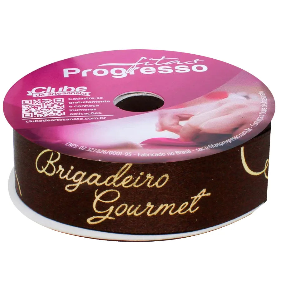 Fita de Cetim Brigadeiro Gourmet - Marrom 22mmx10m