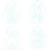 Thumbnail for Kit Mini Stencil Coelhinhos Divertidos - Bluestar