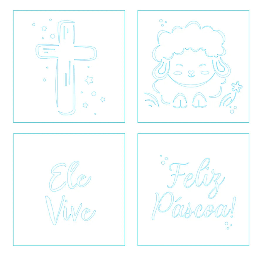 Kit Mini Stencil Páscoa Cristã - Bluestar