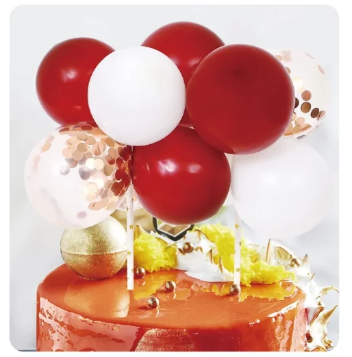 Kit Mini Balão Vermelho para Bolo - 10pcs
