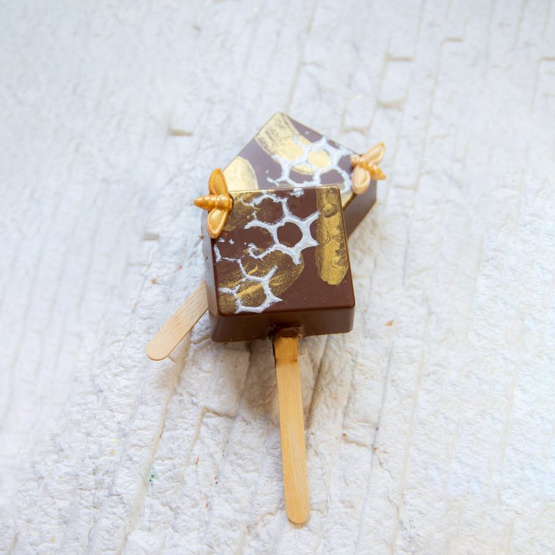 Forma de Chocolate Especial 3 Partes - Pirulito Pão de Mel Quadrado - BWB9817