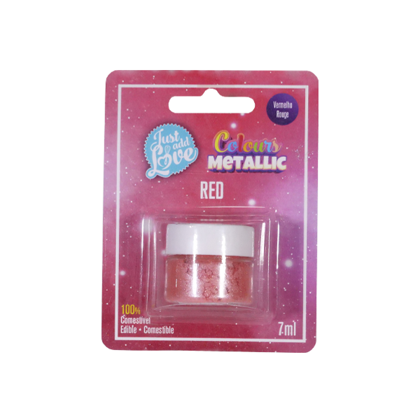 Corante Em Pó Metálico Vermelho 7g - JustAddLove