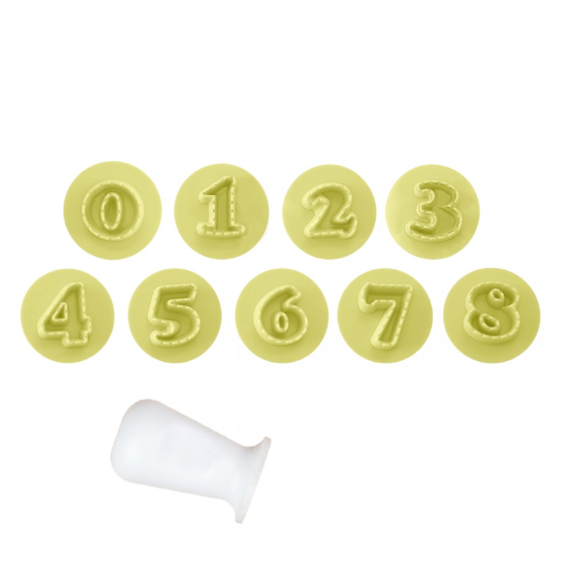 Kit Carimbos Números Fofos - amarelo (2cm)