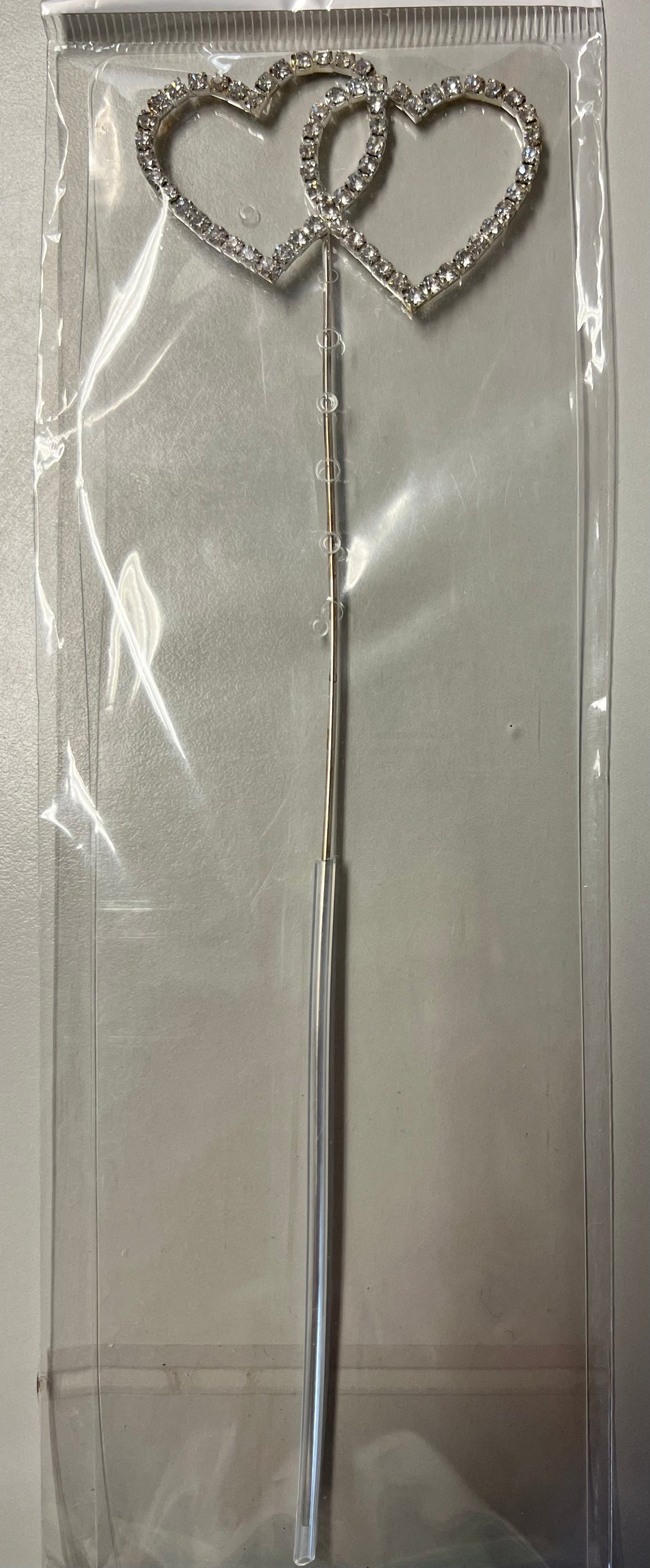 Topper Diamante Coração Duplo