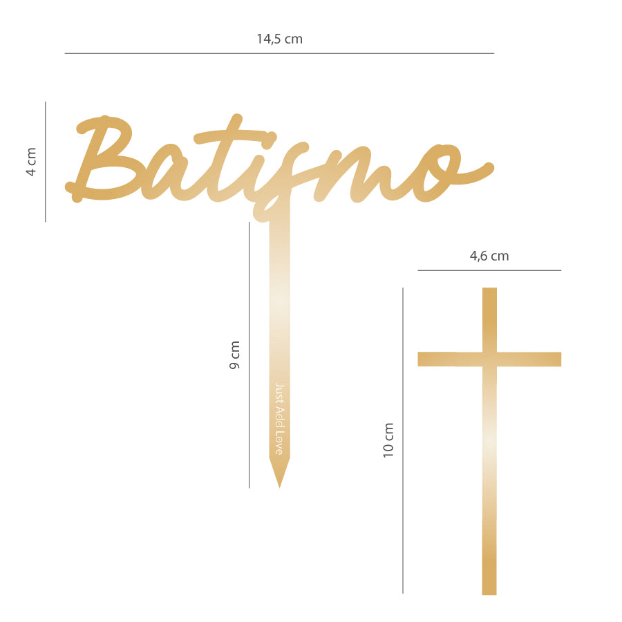 Topper Ouro Batismo
