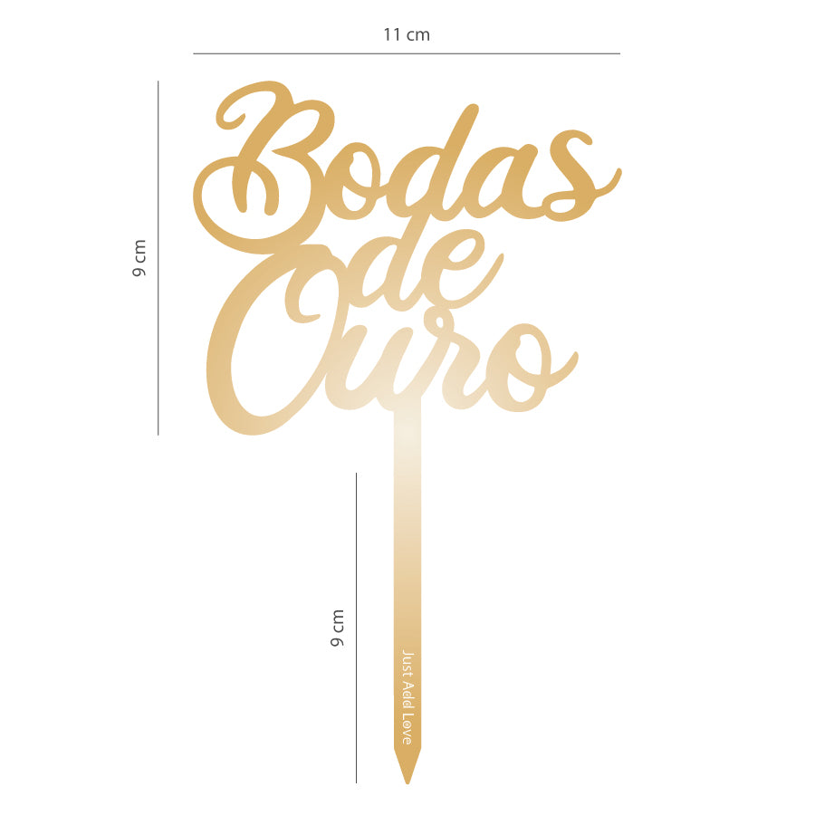 Topper Ouro Bodas de Ouro