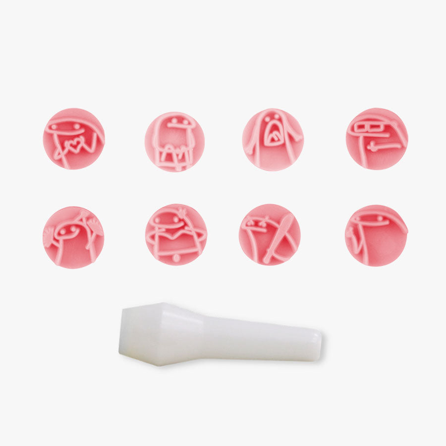 Kit Carimbo Flork (9pcs) - Rosa Bebê