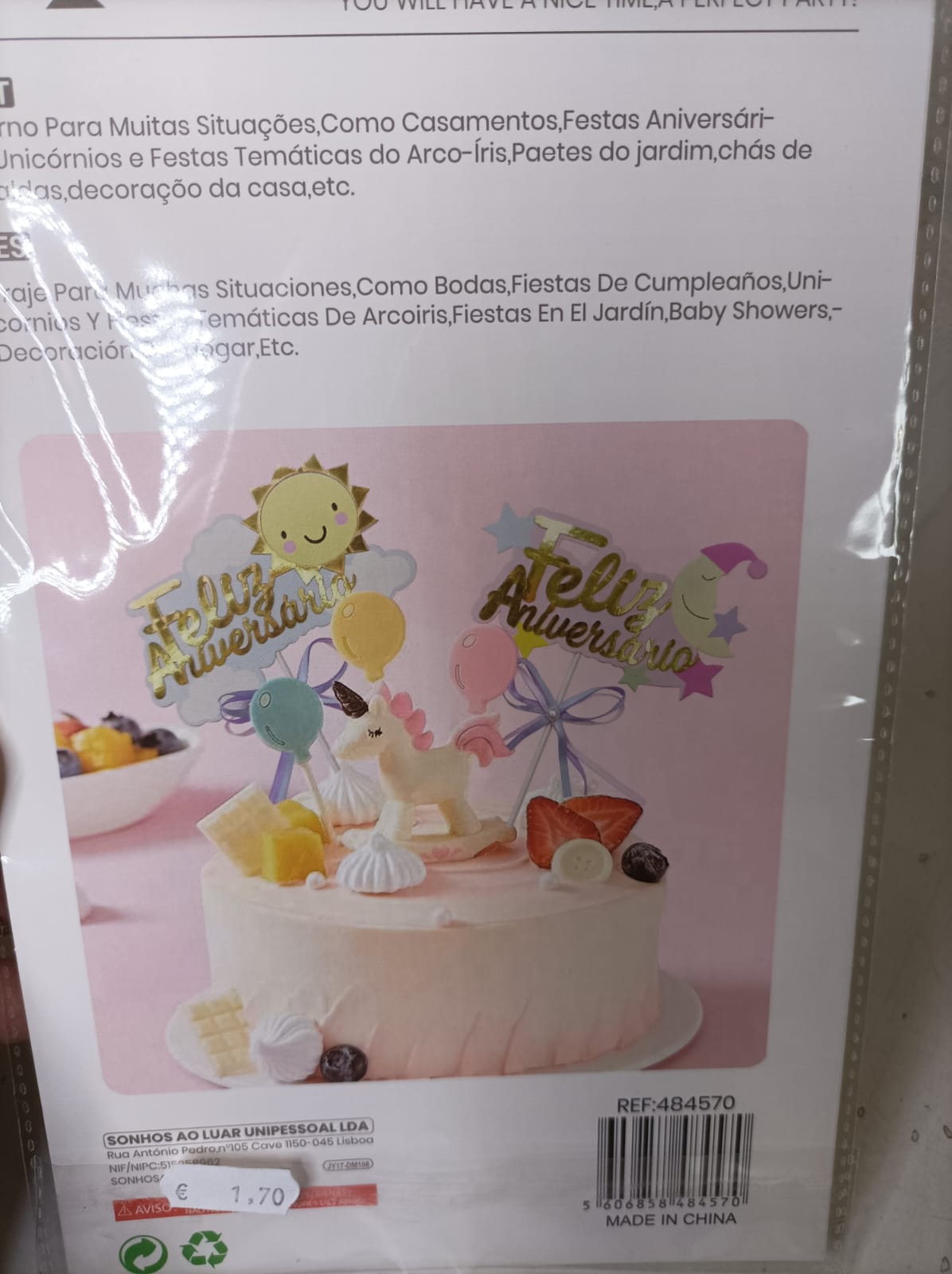 Topper Bolo Feliz Aniversário Lua 6