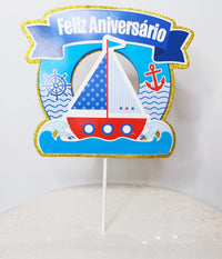 Thumbnail for Topper Bolo Feliz Aniversário 11 - Com Luzes