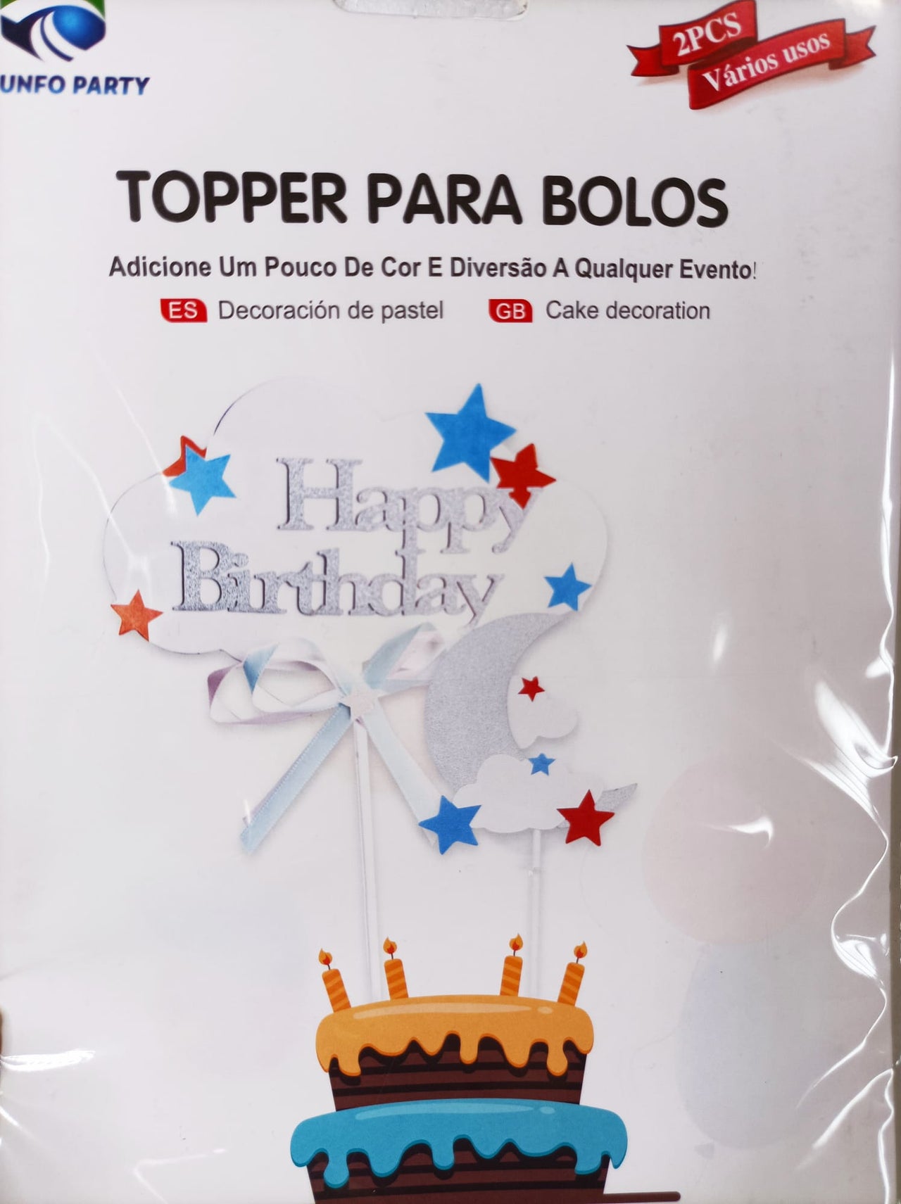 Topper Bolo Feliz Aniversário 19