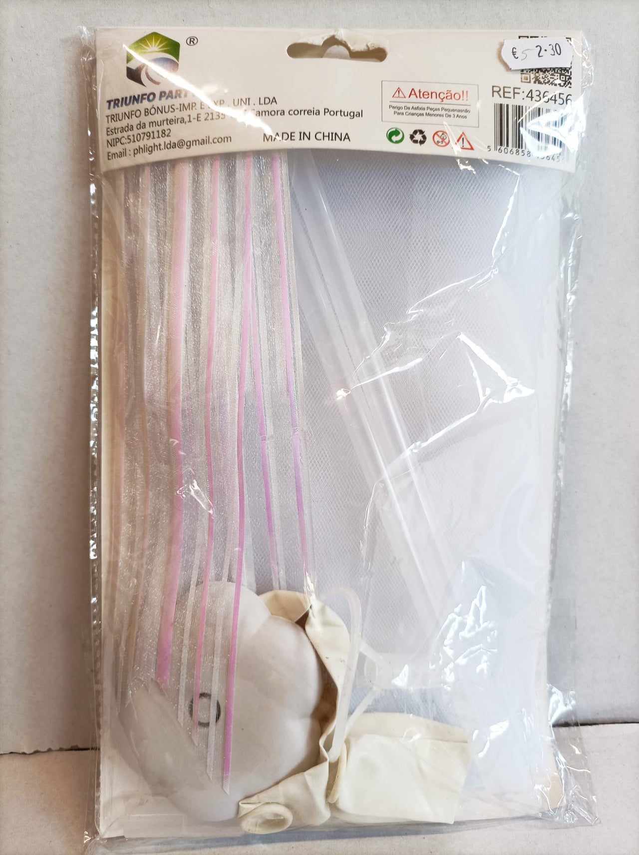 Conjunto de Balão com Fio Branco