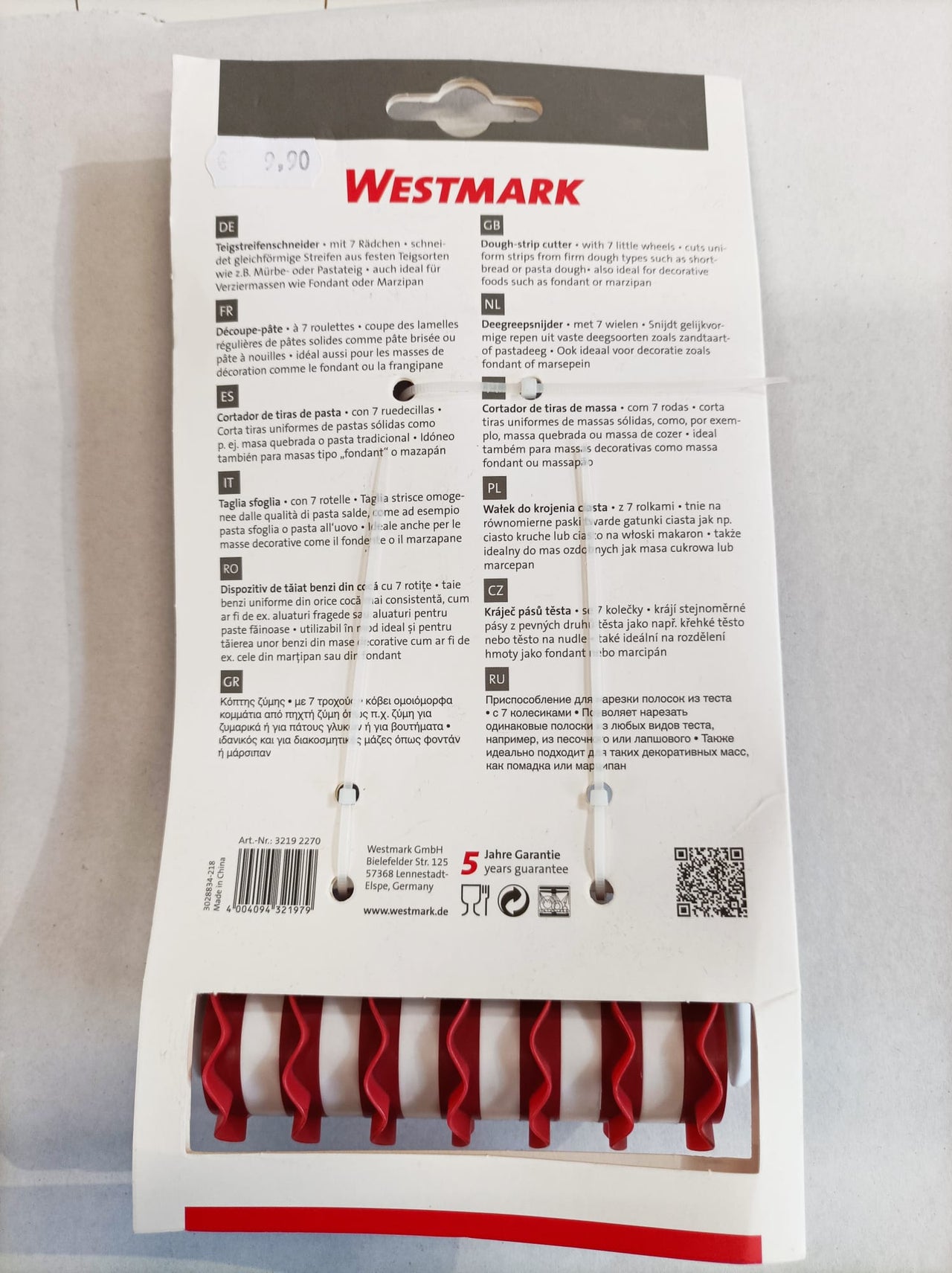 Cortador de Tiras de Massa - Westmark