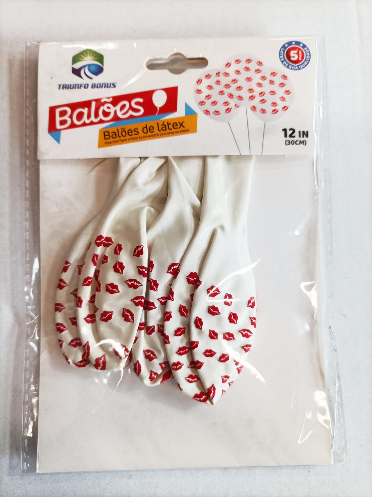 Kit de Balão C/ Desenhos de Boca - 5 pcs