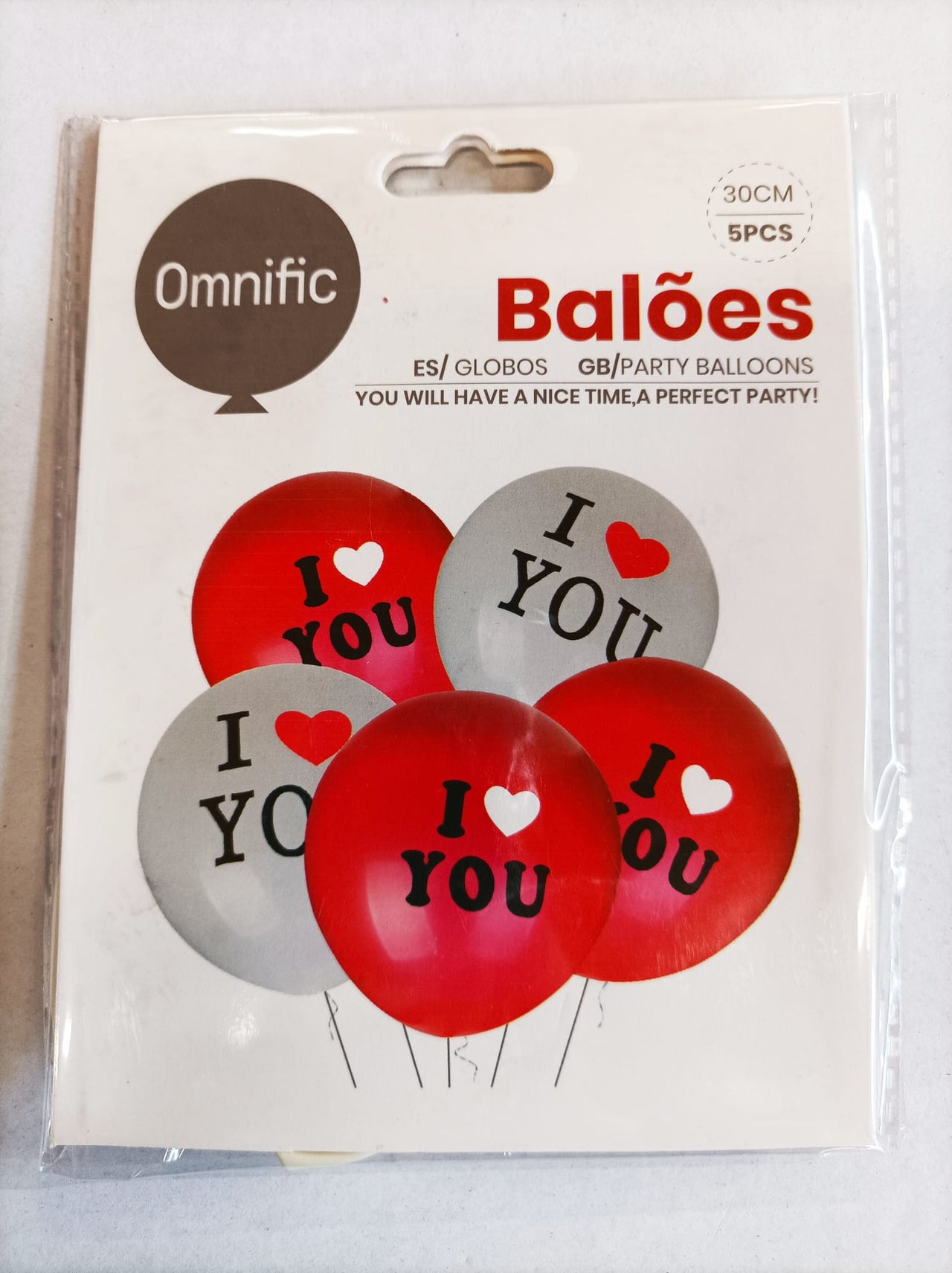 Kit Balão I Love You 2 - 5 pçs