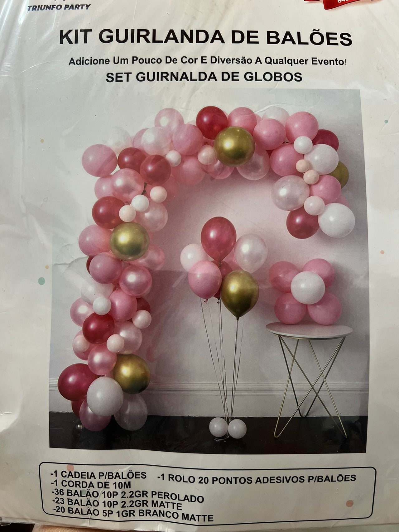 Kit Guirlanda de Balões Rosa - 82 pç