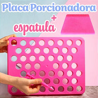 Thumbnail for Placa Porcionadora Com Empurrador 2 em 1 Rosa 18g 2 Peças