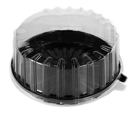 Caixa com base redonda e tampa em plástico 22cm - Kit com 5 unidades