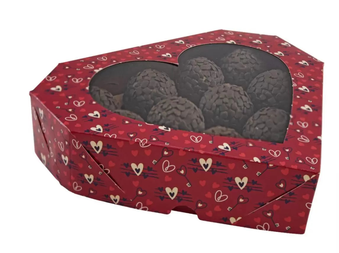 Caixas Coração Com Visor Lovers 10 Doces - Kit 10 unidades