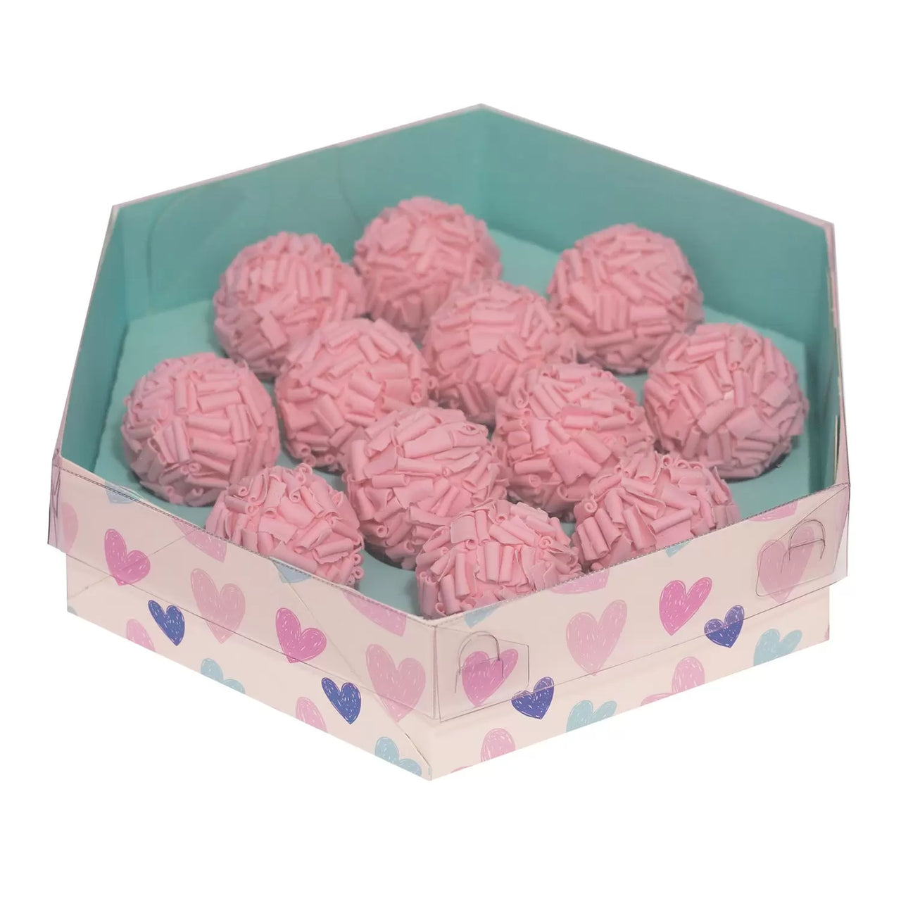 Caixa Hexa Amor Em Cores 12 Doces - Kit 10 unidades