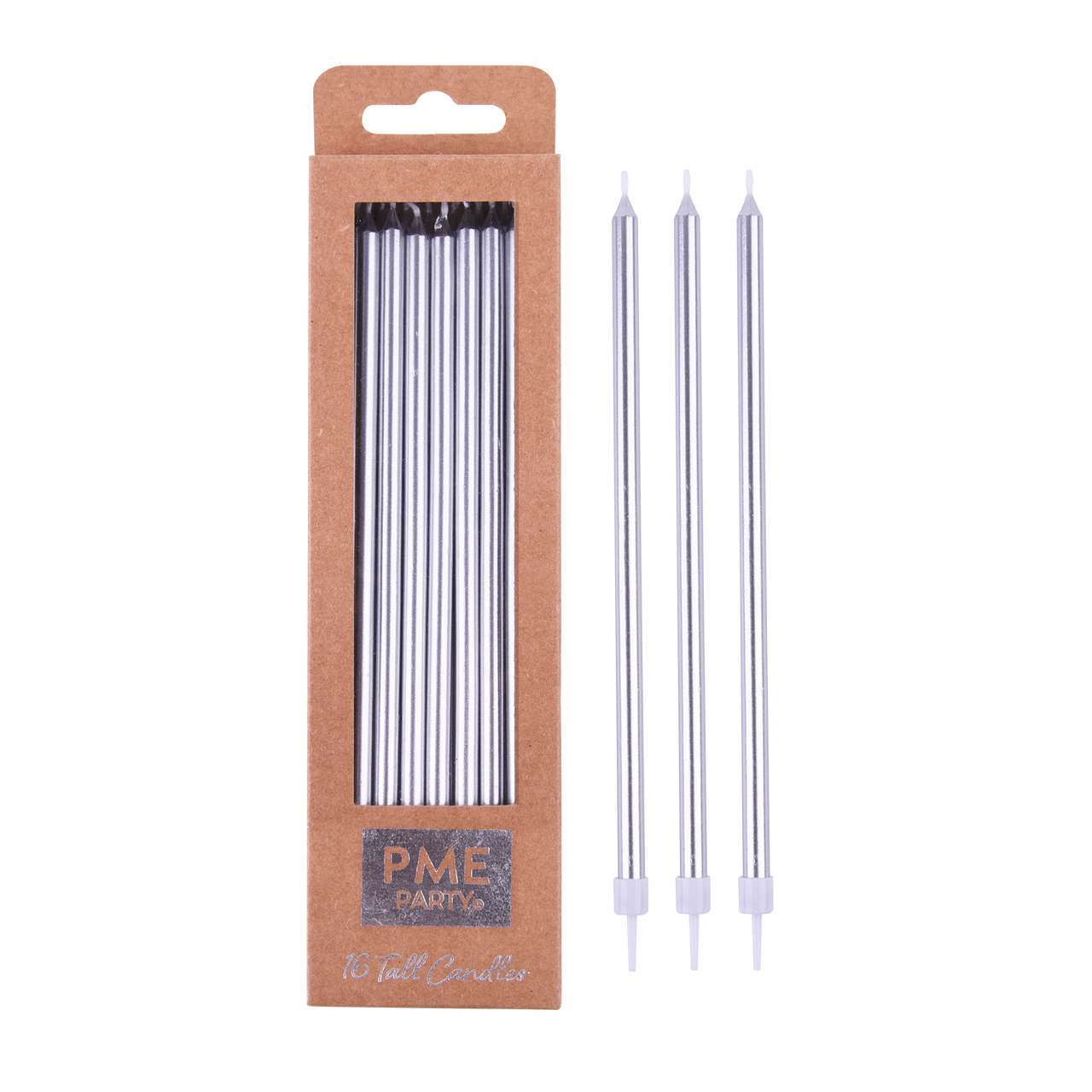 Vela Extra Alta Prata PME - Pack 16 unidades