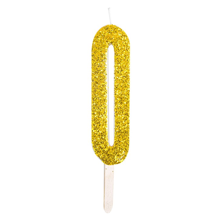 Vela Numero "0" Glitter Dourada - PME
