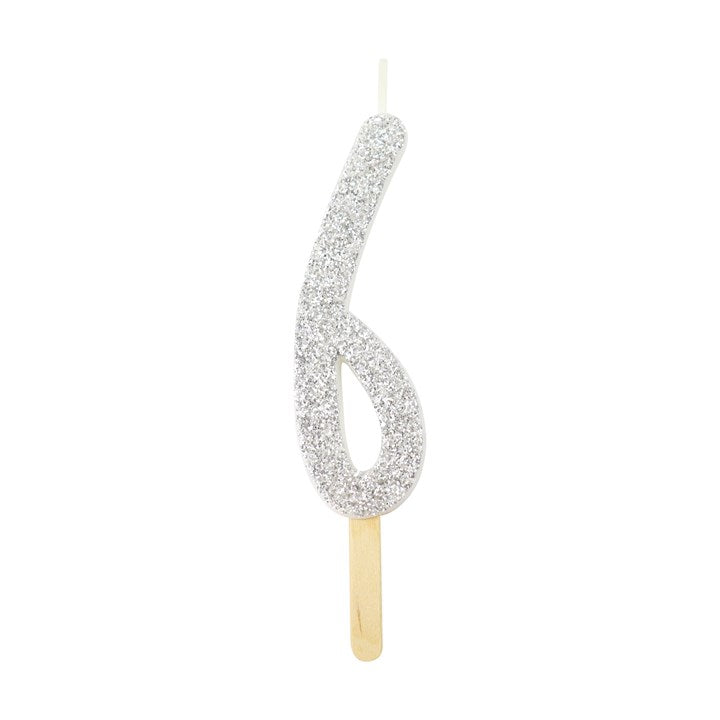 Vela Prateada Glitter 6 - PME
