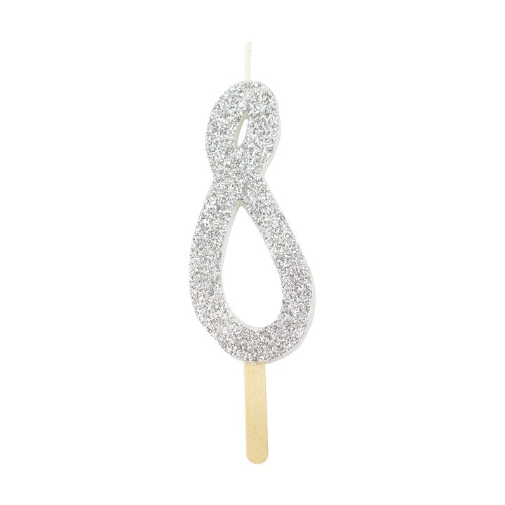 Vela Prateada Glitter 8 - PME