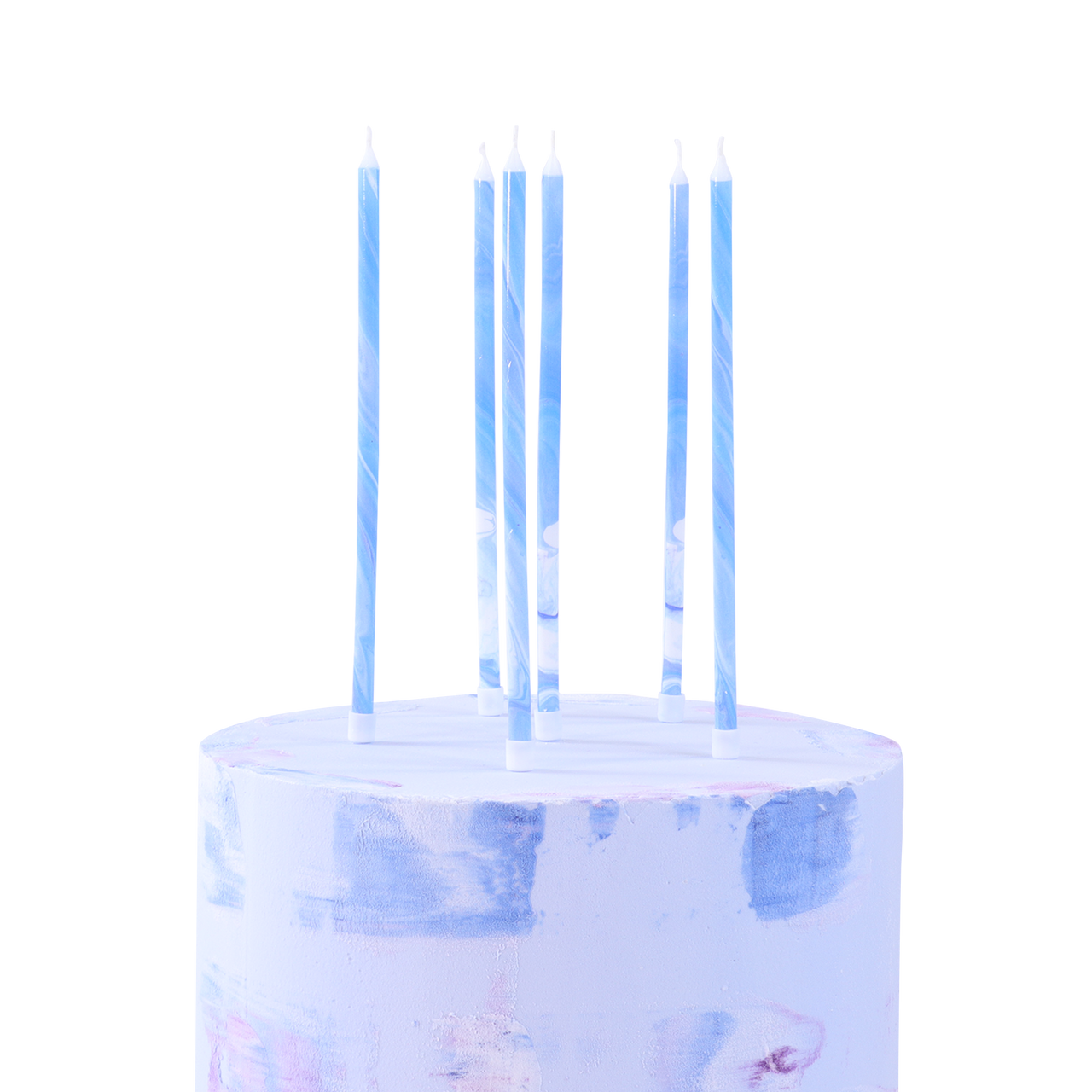 Vela Extra Alta Azul Marble PME - Pack 6 unidades