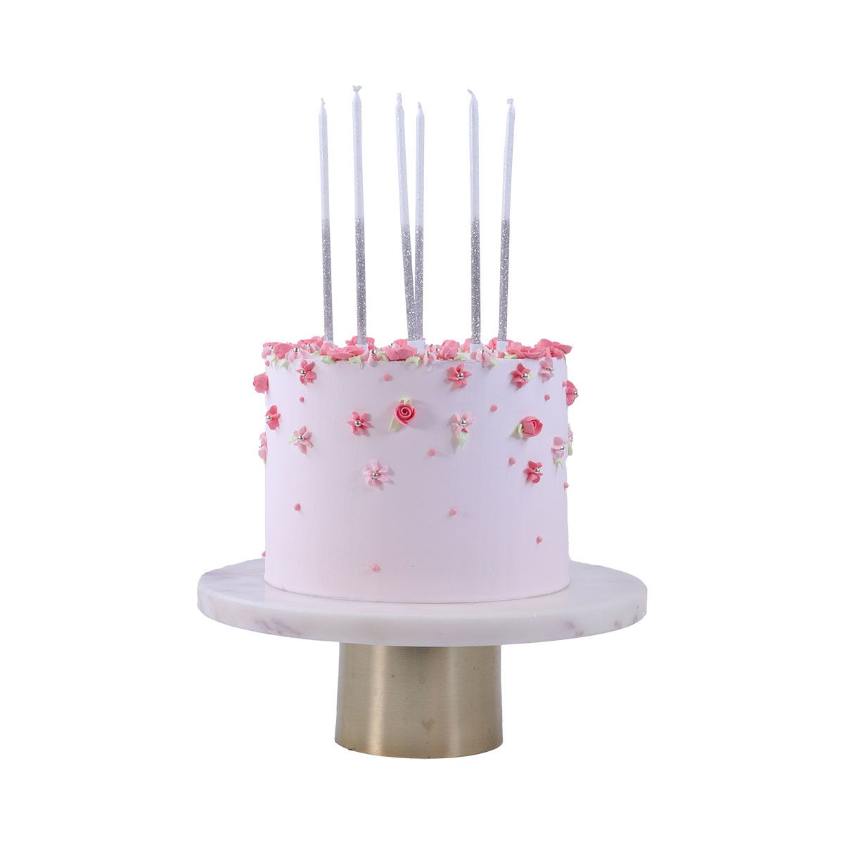 Vela Glitter Prata PME - Pack 16 unidades