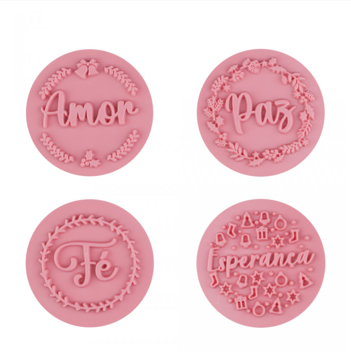 Kit Carimbos Bons Desejos 5cm - Rosa Bebe