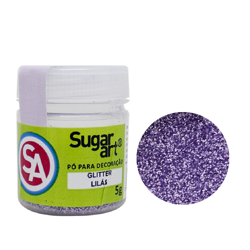 Glitter em Pó para Decoração Lilás 5g - Sugar Art