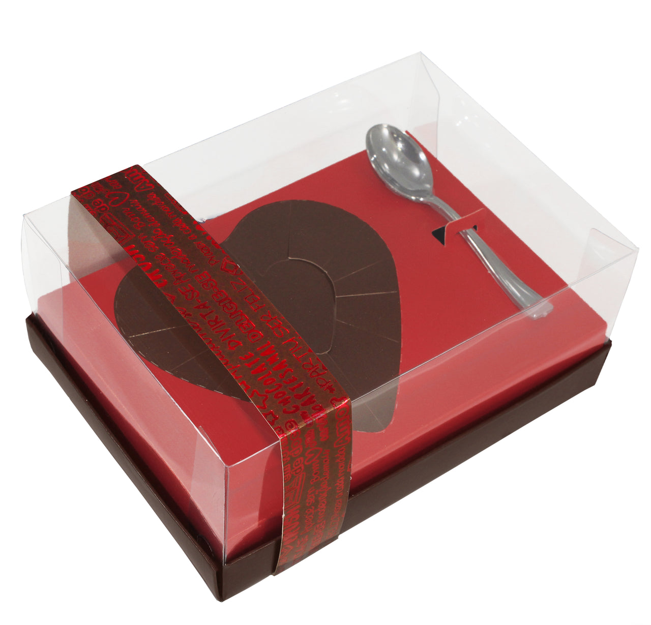 Caixa Ovo De Colher Coração De 250g - Classic Vermelha - 05 Unidades