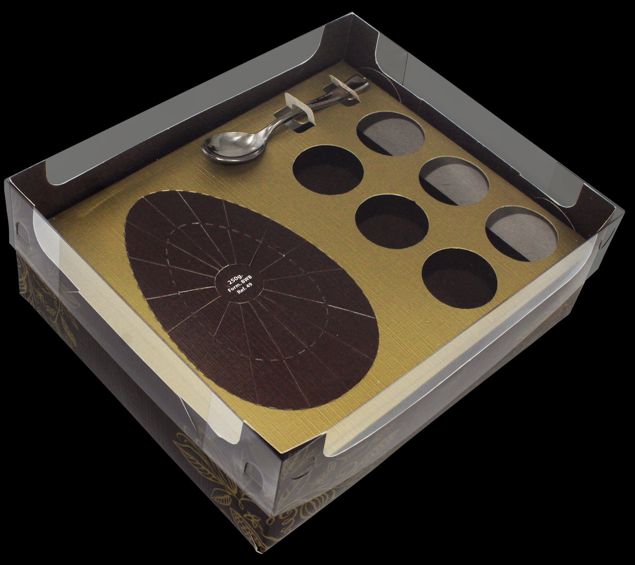 Caixa Ovo De Colher Encanto Cacau 250G + Doces OURO - Pack 5 Un