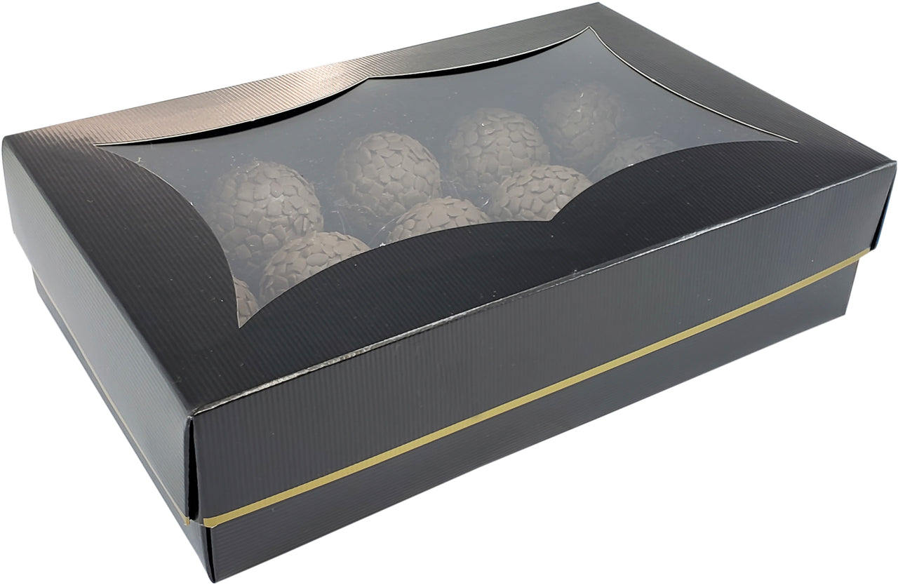 Caixa Tampa C/ Visor (15 DOCES) Black Gold - Pack 10 Unidades