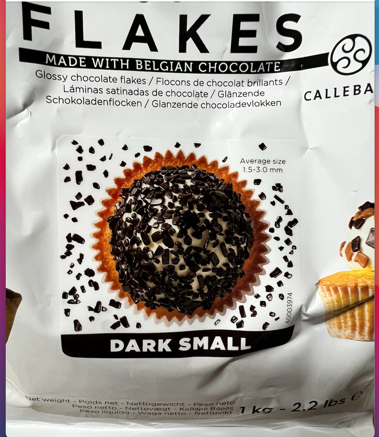 Chocolates - Split Mini Flakes Negra Escama Belga Em Flocos 1kg Callebaut