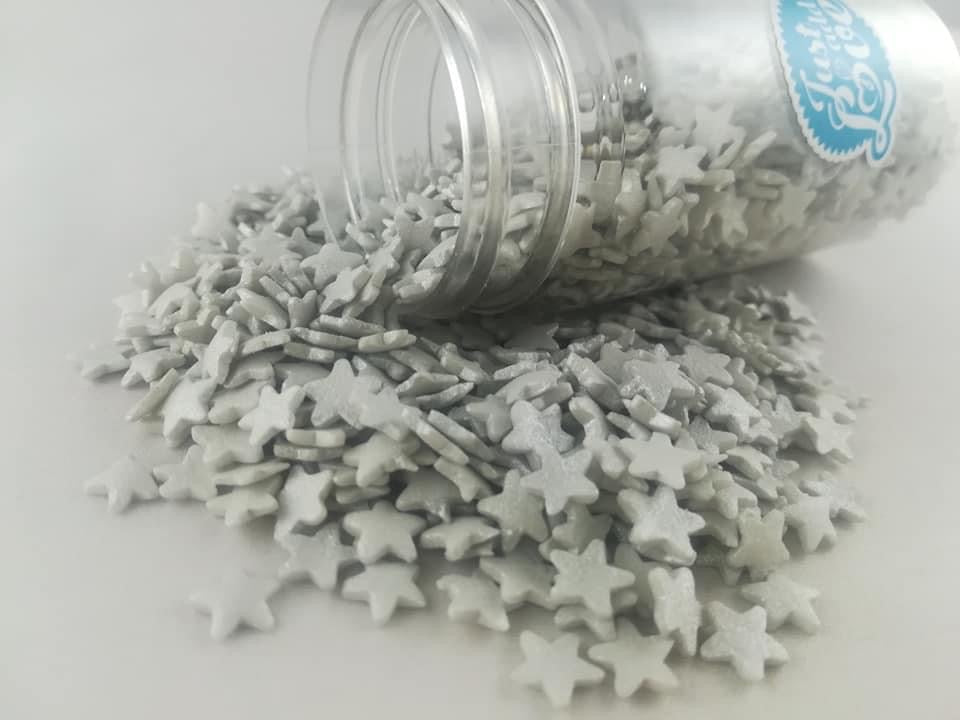 Decorações Açucar - Estrelinha Prata 55 Gr
