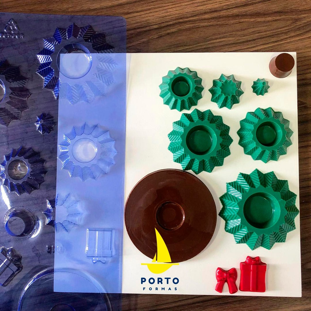 Forma De Chocolate - Folha De Modelagem - Árvore De Natal 3D - PF859