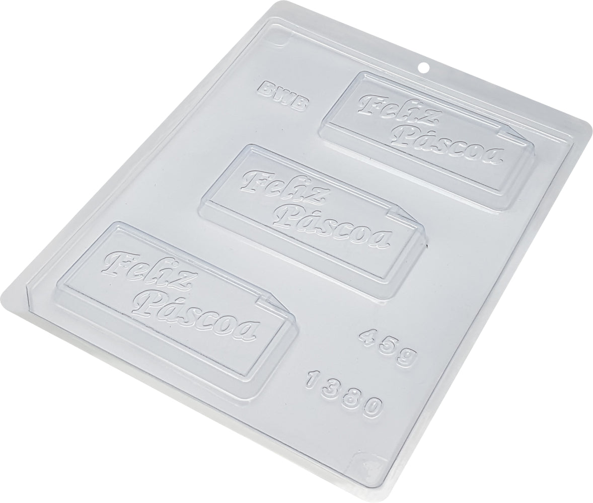Forma De Chocolate - Forma Acetato Simples - Placa Feliz Páscoa - BWB1380