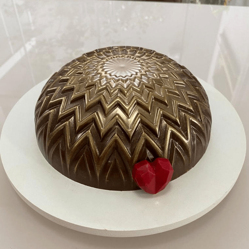 Forma De Chocolate - Forma De Chocolate Especial 3 Partes - Bolo Textura Chevron - BWB3654
