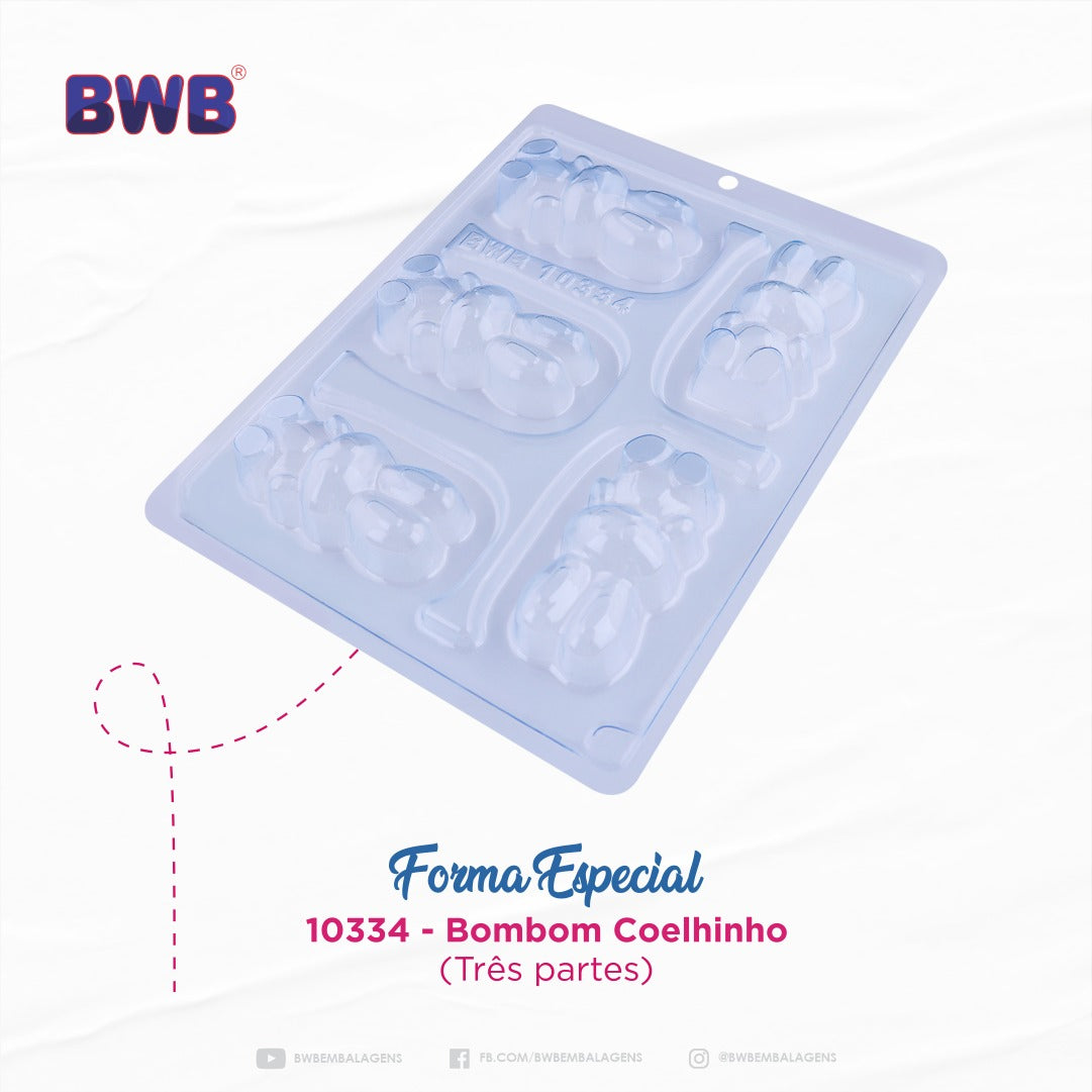 Forma De Chocolate - Forma De Chocolate Especial 3 Partes - Bombom Coelhinho - BWB10334