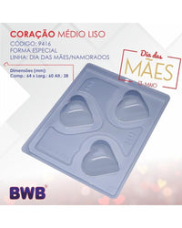 Thumbnail for Forma De Chocolate - Forma De Chocolate Especial 3 Partes Coração Médio Liso 25g Ref.9416 BWB