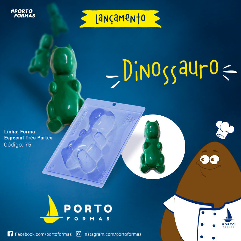 Forma De Chocolate - Forma De Chocolate Especial 3 Partes - Dinossauro 3D - PF76