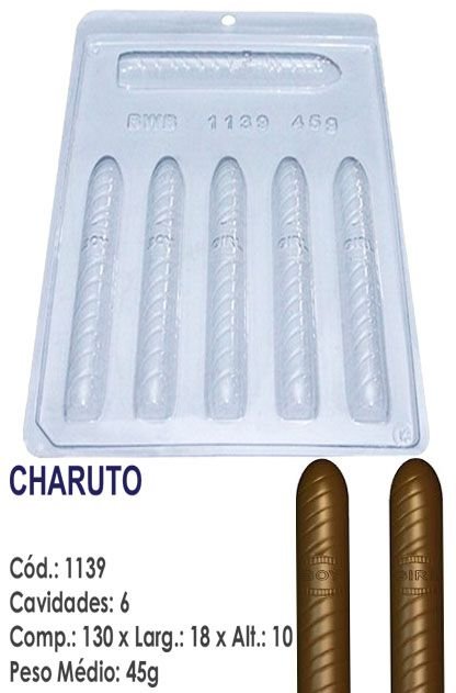 Forma De Chocolate - Forma Linha Simples – CHARUTO Ref.1139 BWB