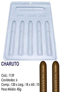 Thumbnail for Forma De Chocolate - Forma Linha Simples – CHARUTO Ref.1139 BWB