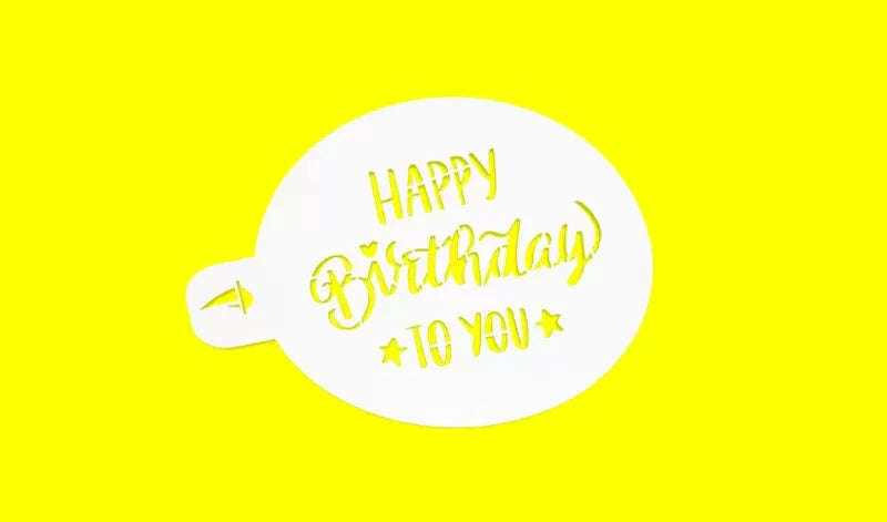 Stencil Happy Birthday 15cm - Porto Formas