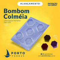 Thumbnail for Forma de Chocolate Especial 3 Partes - Bombom Colméia - PF1223