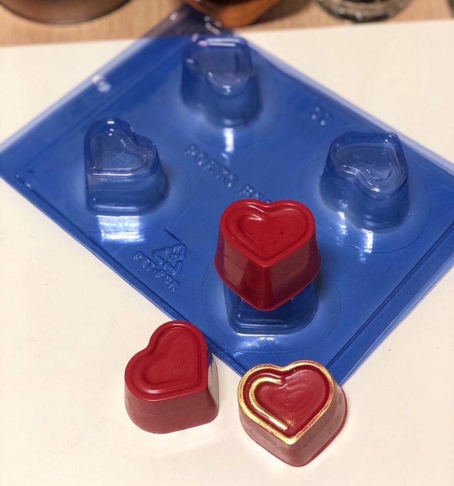 Porto Formas - Forma De Chocolate Especial 3 Partes - Trufa Coração Detalhe Com Double Recheio Super Alto