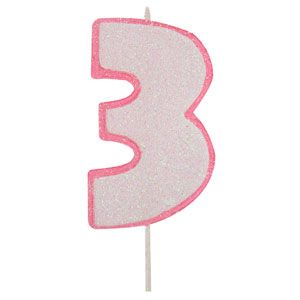 Vela Modecor Brilhante Rosa - Número 3