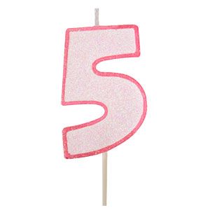 Vela Modecor Brilhante Rosa - Número 5
