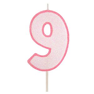 Vela Modecor Brilhante Rosa - Número 9